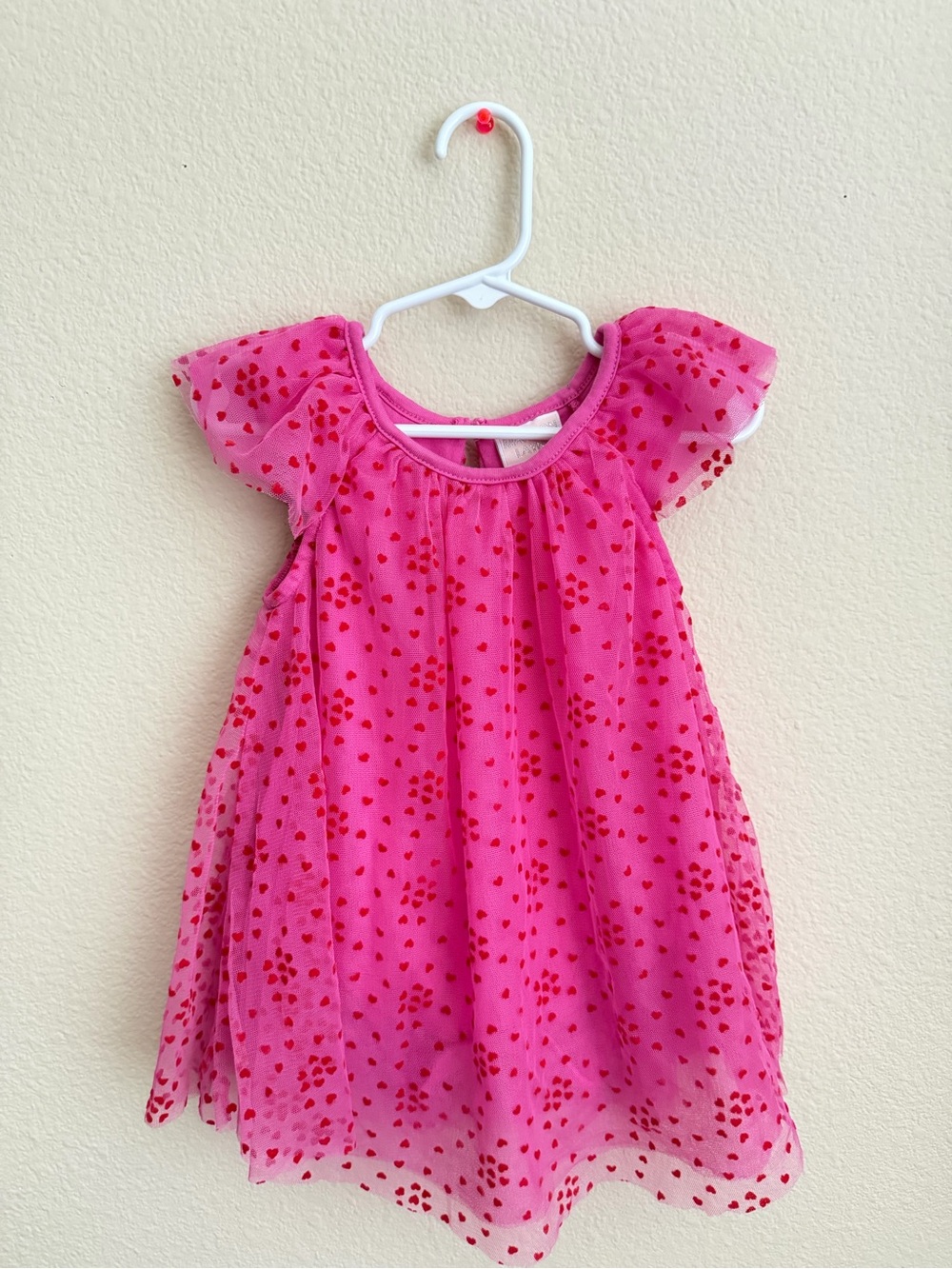 Madison Layne Pink Heart Tulle Dress + Matching Headband | 18M
